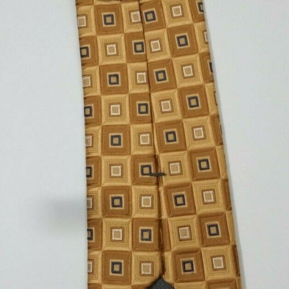 Enro Platinum Gold Block Silk Tie 3.5 in x 60 in G - Picture 2 of 3
